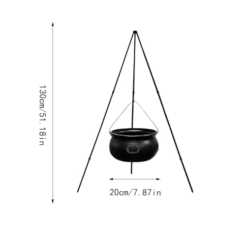 Halloween Decorations Outdoor, 2025 New Large Witches Cauldron on Tripod with Lights, Black Plastic Bowl Decor, Spooky Candy Bucket for Outdoor Indoor Halloweens Party Decorations (Halloween)