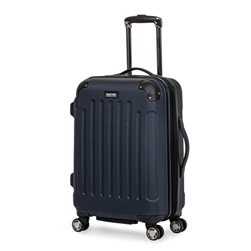 Kenneth Cole REACTION Renegade Luggage Expandable 8-Wheel Spinner Lightweight Hardside Suitcase, Navy Blue, 20-Inch Carry On