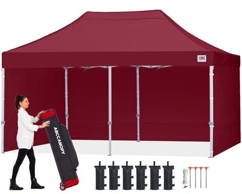 ABCCANOPY Easy Pop Up Canopy Tent with Sidewalls 10x10 Commercial -Series, White