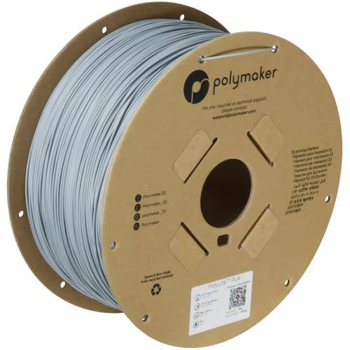 Polymaker PLA Filament, Black 3D Printing PLA Filament 1.75mm 1kg - PolyLite 3D Printer PLA Filament, Dimensional Accuracy +/- 0.03mm, Compatible with Most 3D Printer, Black