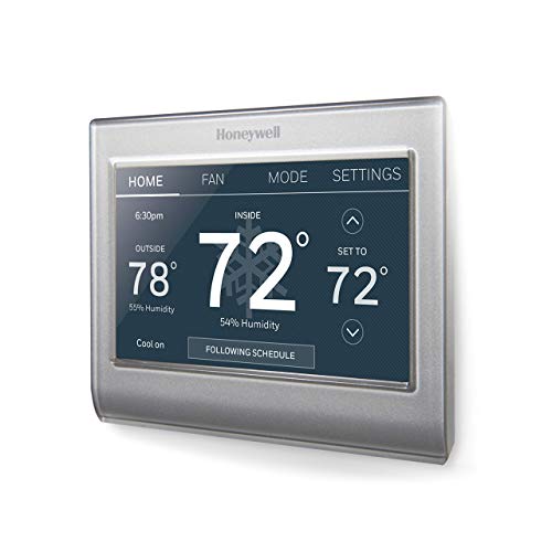Honeywell Home RTH9585WF Wi-Fi Smart Color Thermostat, 7 Day Programmable, Touch Screen, Energy Star, Alexa Ready, C-Wire Required, Not Compatible with Line Volt Heating Gray