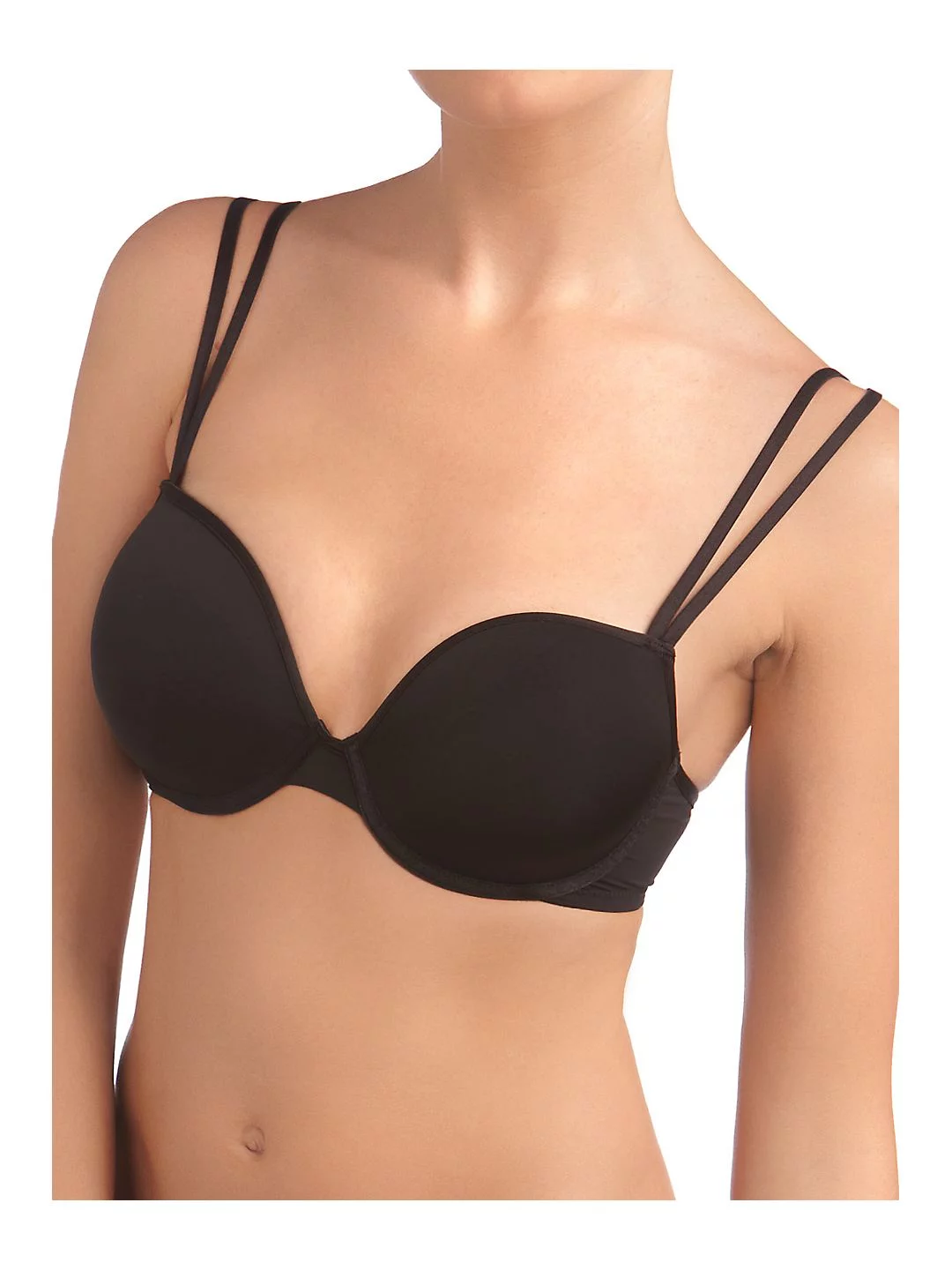 Le Mystere Linguine T Shirt Bra, Black,38C