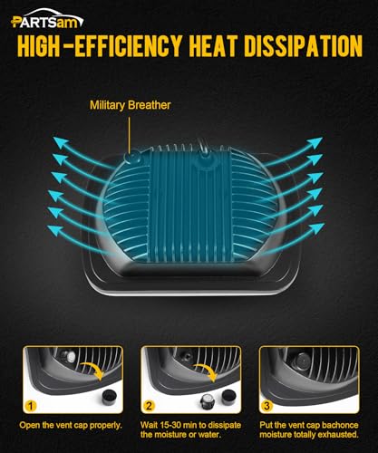 Partsam 2PCS Rectangle H6054 LED Headlights 5x7 7x6 Headlamp Hi/Low Sealed Beam H4 9003 Plug 6054 H5054 Compatible with S10 Blazer Express Van/Wrangler YJ XJ Cherokee Truck Van