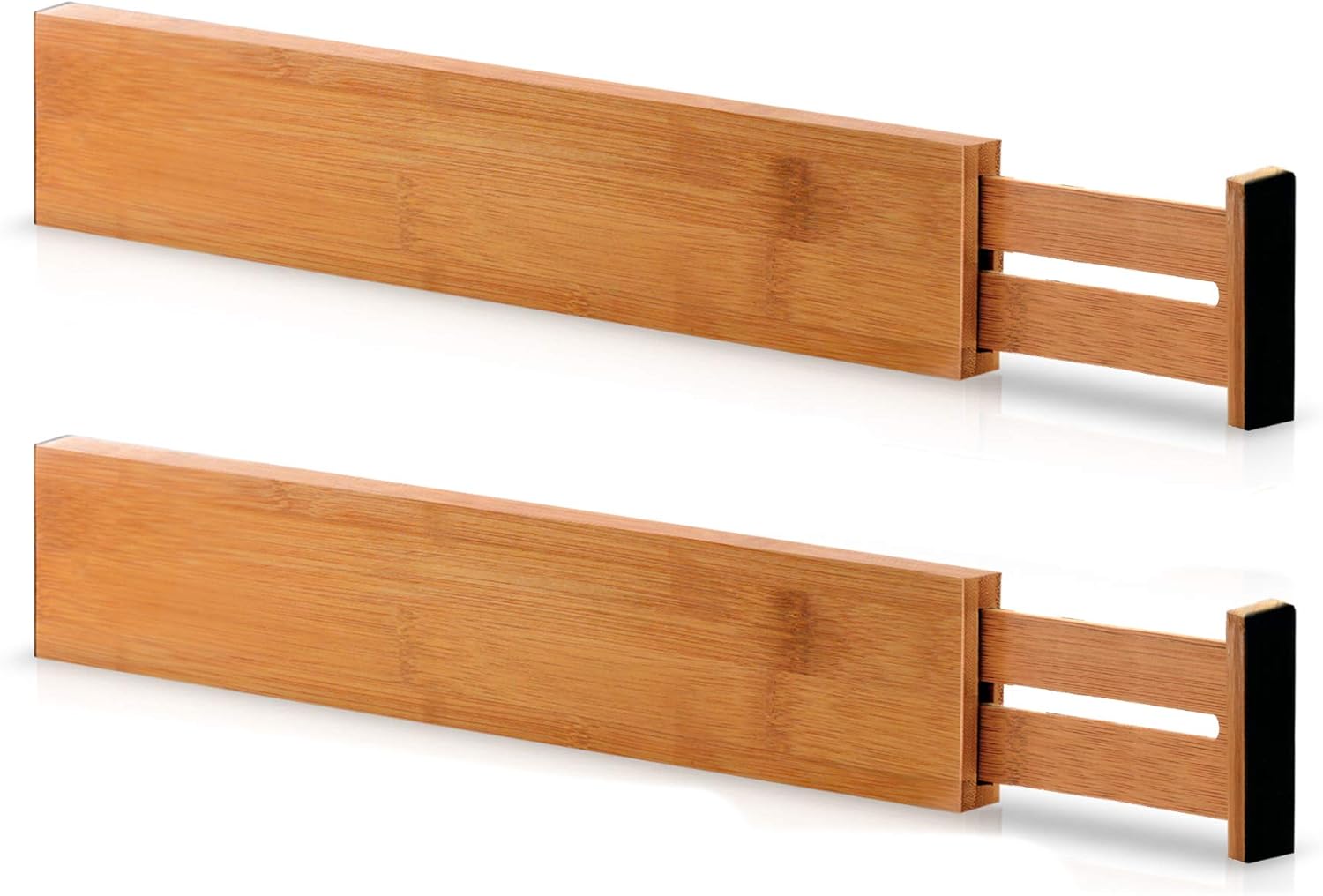 Adjustable Bamboo Drawer Divider Organizers - Fits Large Drawers Sized 17.5