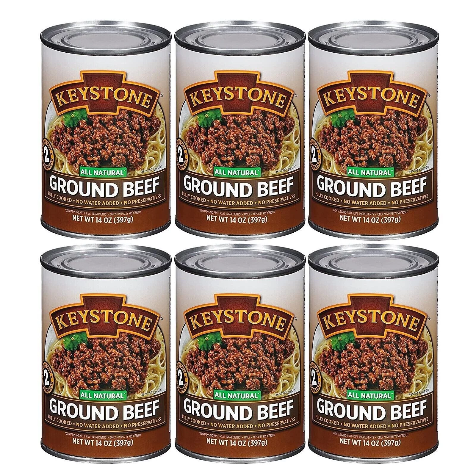 (12 Pack) Keystone Ground Beef 14 oz Can Fully Cooked, Emergency Food for Camping Hiking and Backpacking (12 Cans)