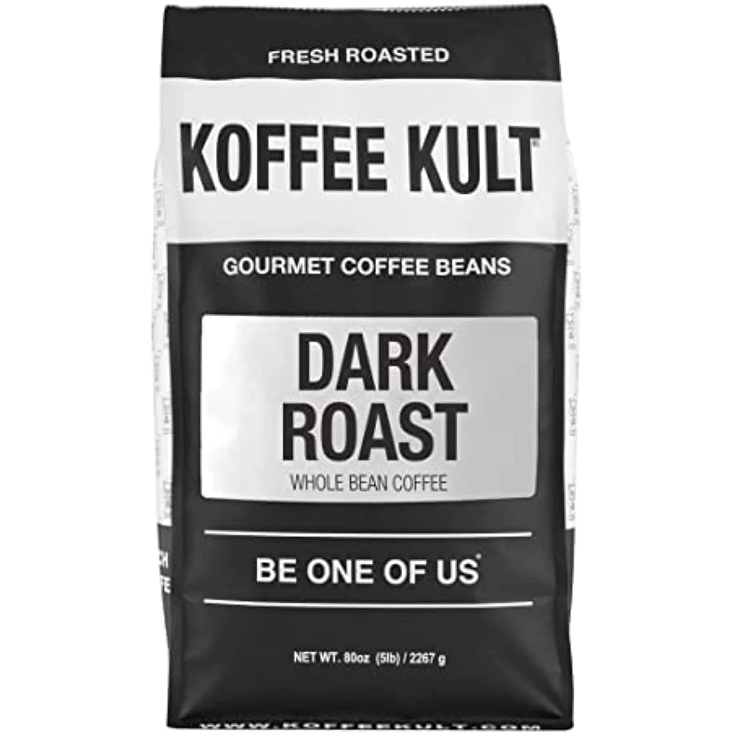 Koffee Kult Dark Roast Whole Bean Coffee - Small Batch Gourmet Aromatic Artisan Blend 100% Arabica Coffee Beans Organically Sourced (80Oz, 5 Pound Bag)