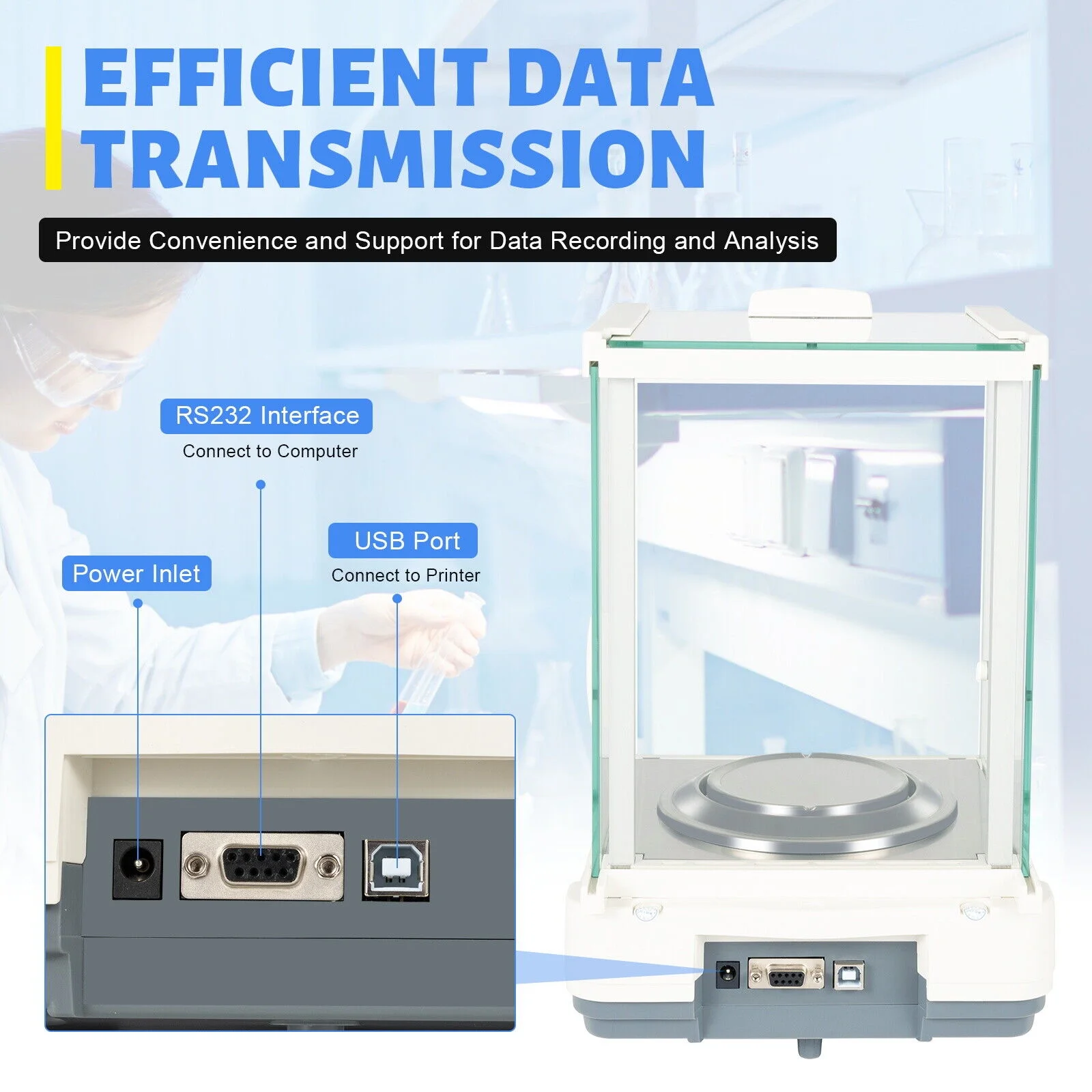 Electronic Analytical Balance 0.1 mg Lab Digital Precision Scale High Accuracy