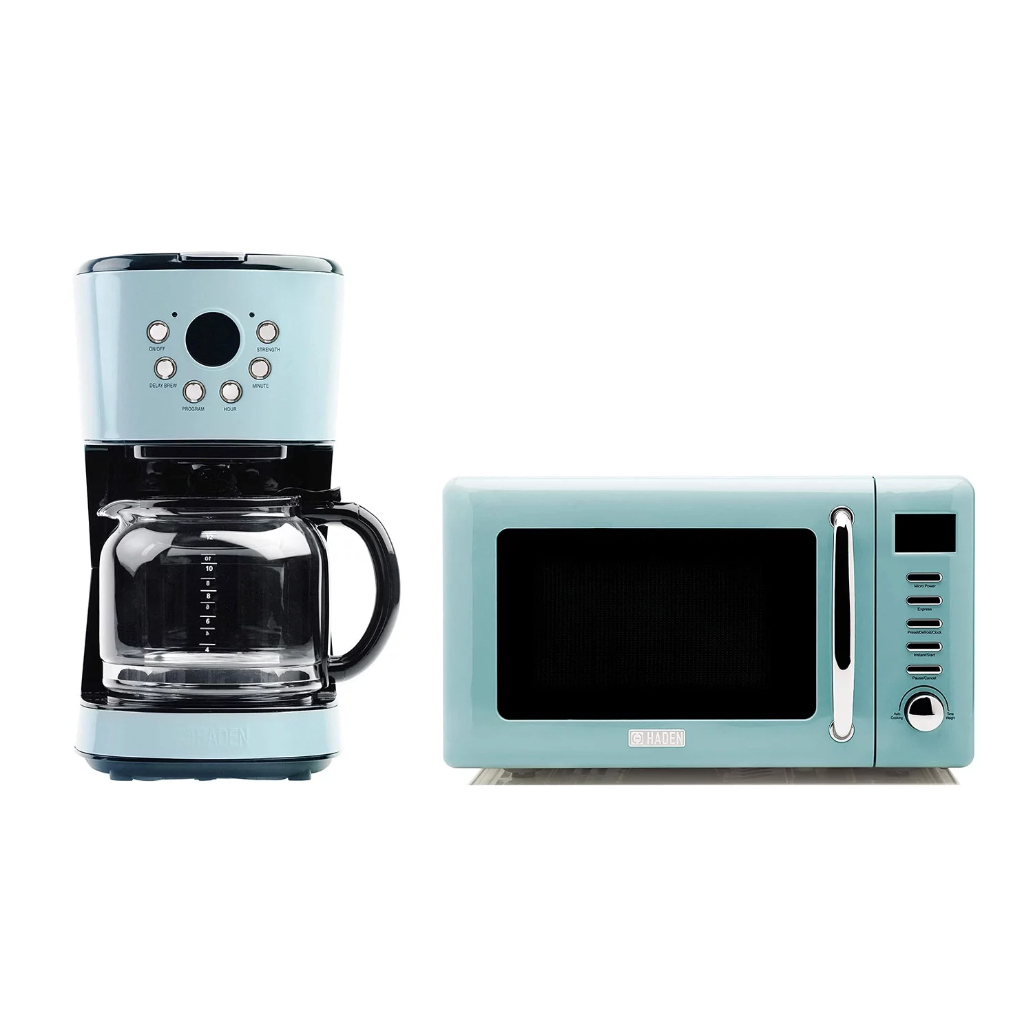 Haden Heritage 12 Cup Programmable Coffee Maker with Microwave, Blue