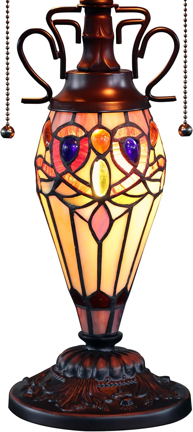 Chloe Lighting SERENITY Tiffany-style Dark Bronze 3 Light Double Lit Table Lamp 16