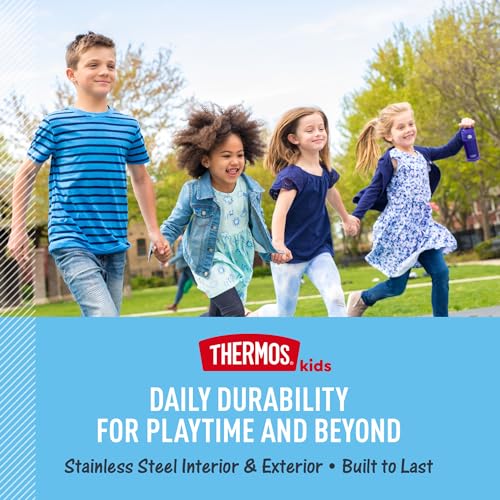 THERMOS FUNTAINER 16 Ounce Stainless Steel Vacuum Insulated Bottle with Wide Spout Lid, Apricot