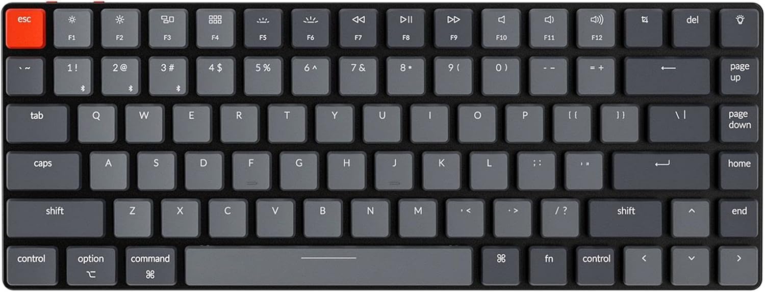 Keychron K3 Version 2, 84 Keys Ultra-Slim Wireless Bluetooth/USB Wired Mechanical Keyboard with White LED Backlit, Low-Profile Gateron Mechanical Brown Switch Compatible with Mac Windows
