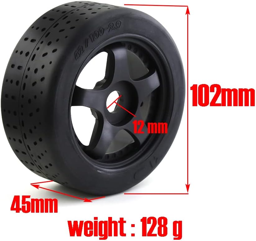 100mm Pre-Glued Complete RC Tire Sets with 17mm Hex Sleeve 4pcs 17mm Nuts for Arrma Typhon 3S 6S Mega 550 Infraction 6S Limitless Roller Upgrade Parts