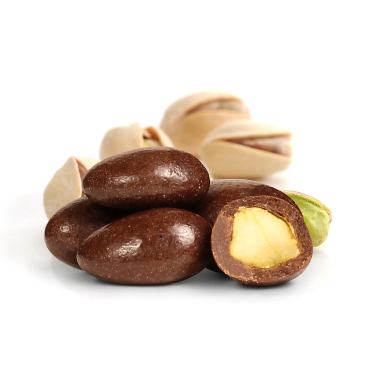 Milk Chocolate Covered Pistachios by It's Delish, 48 oz Jumbo Container,  Kosher Dairy Candy Nuts