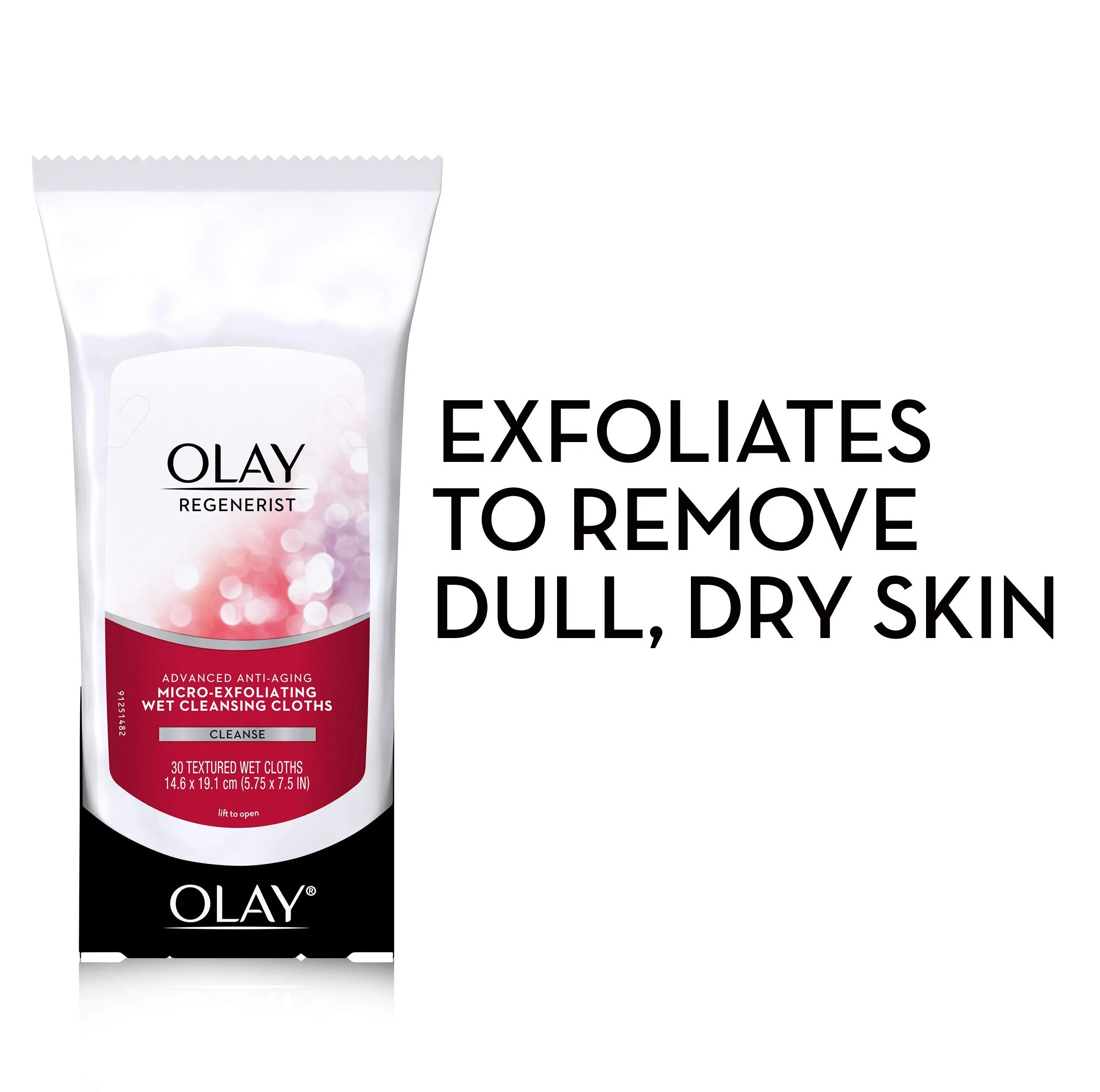 Olay Regenerist Micro-Exfoliating Wet Cleansing Cloths, 30 Count (Pack Of 3)