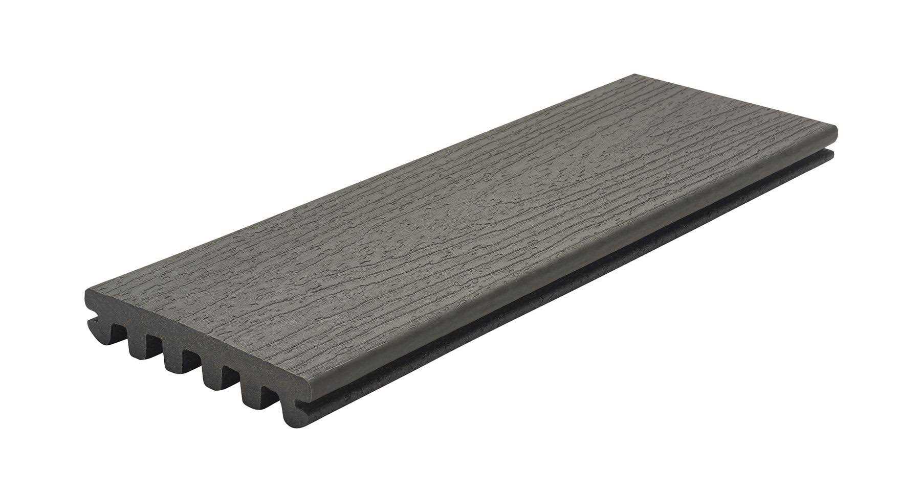 Trex Enhance Basics 1 in. x 6 in. x 16 ft. Clam Shell Grooved Edge Grey Composite Deck Board