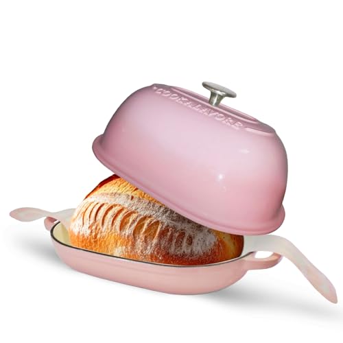 Cast Iron Dutch Oven,6 QT Bread Oven,Thick Enameled Loaf Pan with Lid,Bread Pans for Homemade Bread,14.5