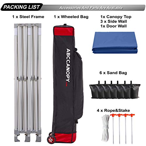 ABCCANOPY Easy Pop Up Canopy Tent with Sidewalls 10x10 Commercial -Series, White