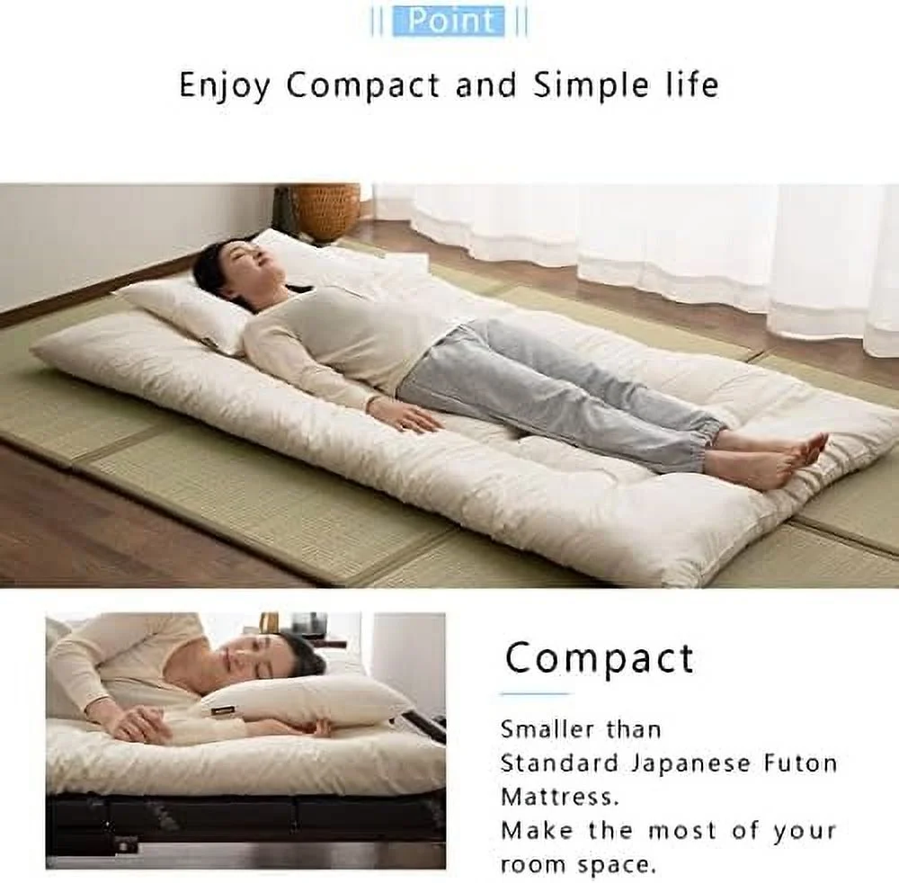 HJZBNONE Space-Saving Japanese Futon Mattress  Compact-Twin   Japan  Foldable Floor Sleeping Mattress Shikibuton Tatami Mat Bed Camp Guest-Use