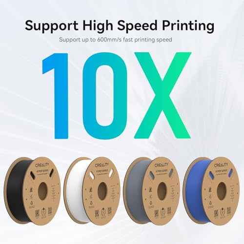 Creality Hyper PLA Filament 1.75mm, 30-600mm/s High Speed 3D Printer Filament, Dimensional Accuracy +/-0.02mm, Fit Most FDM 3D Printers, 4 Pack 1kg Spool(2.2lbs), Black & White