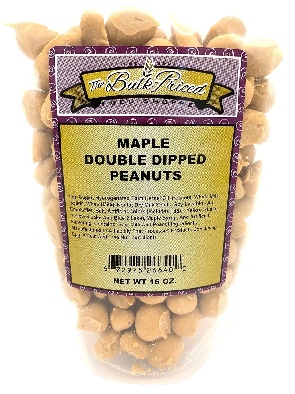 Maple Double Dipped Peanuts, (1 lb. Resealable Zip Lock Stand Up Bag)