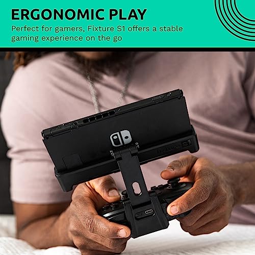 Fixture S2 Bundle Gaming Console Monitor and Controller Mount with Carrying Case Compatible with Nintendo Switch OLED and Pro Controller