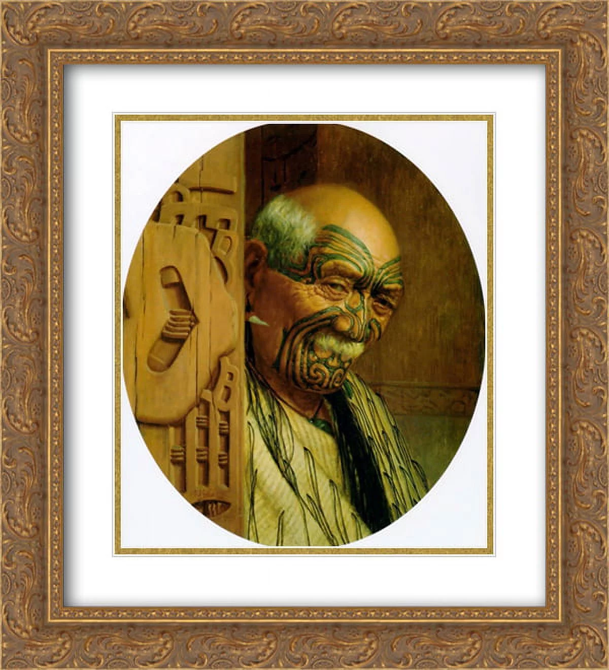 Charles Goldie 2x Matted 20x24 Gold Ornate Framed Art Print 'Peeping Patara'