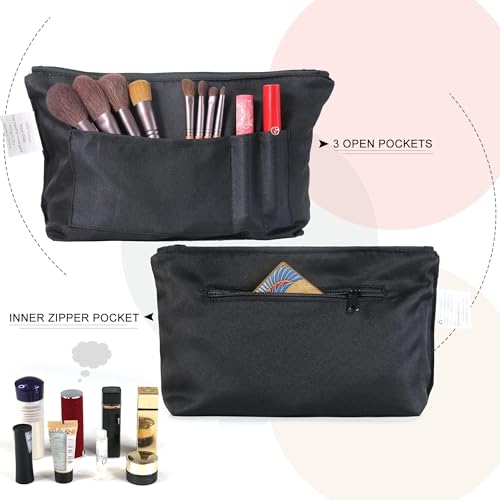 BeeGreen Mother's Day Gifts Personalized Women's Large White and Black Canvas Tote Bag, Embroidered Initials, Leather Handle, Zipper Closure