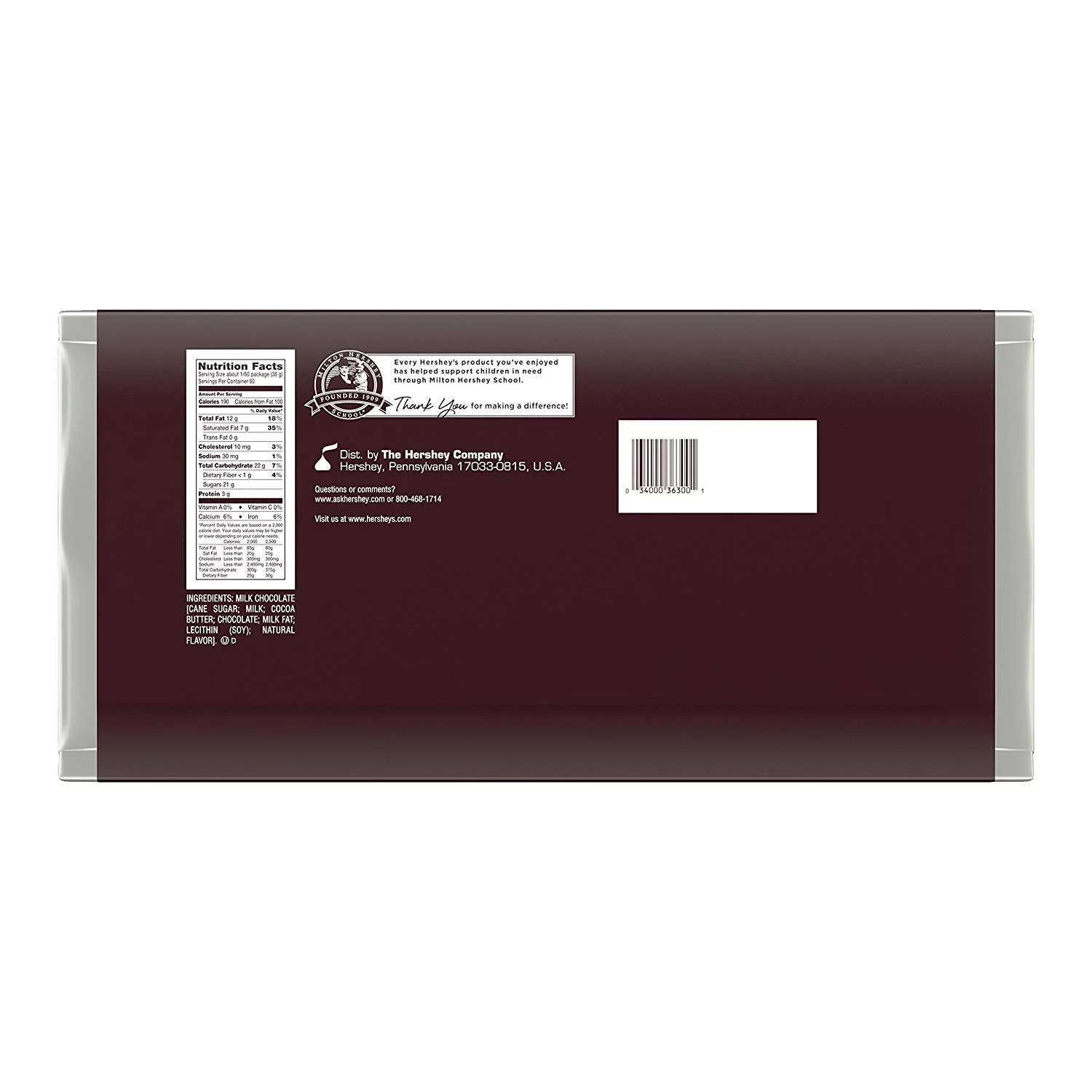 HERSHEY'S 5 Pound Holiday Chocolate Candy Bar Gift