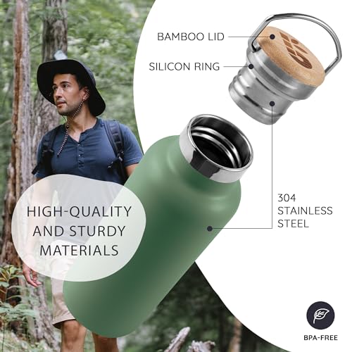 Bambaw 32 oz Water Bottle | Insulated Water Bottles | Water Bottle Stainless Steel | Insulated Travel Water Bottle | Insulated Water Bottle | Stainless Steel Water Bottles | 1 Liter Water Bottles