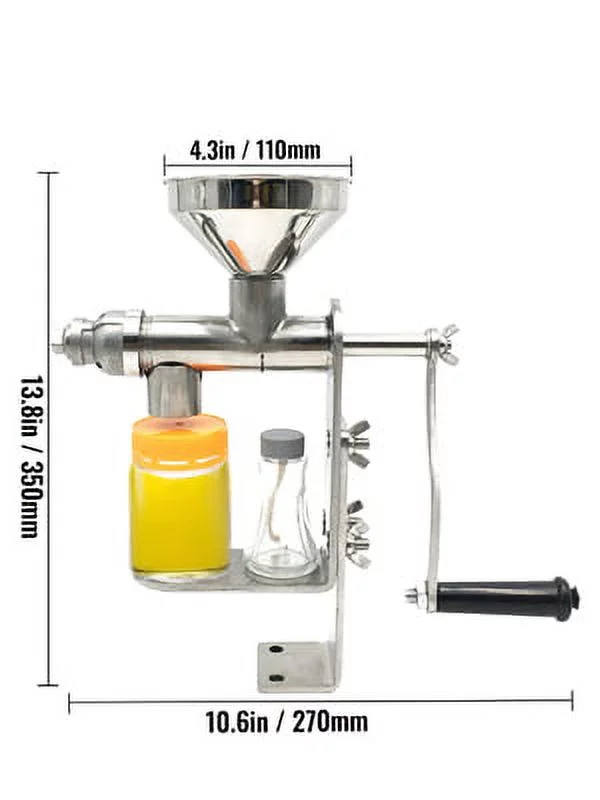 BENTISM HD Manual Oil Press Machine Expeller Extractor Stainless Steel#304 Homemade Oil