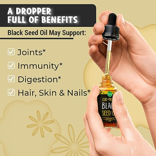 MAJU Black Seed Oil - 3 Times Thymoquinone, Cold-Pressed, 100% Turkish Black Cumin Seed Oil, Liquid Pure Blackseed Oil, Glass Bottle, 8 oz