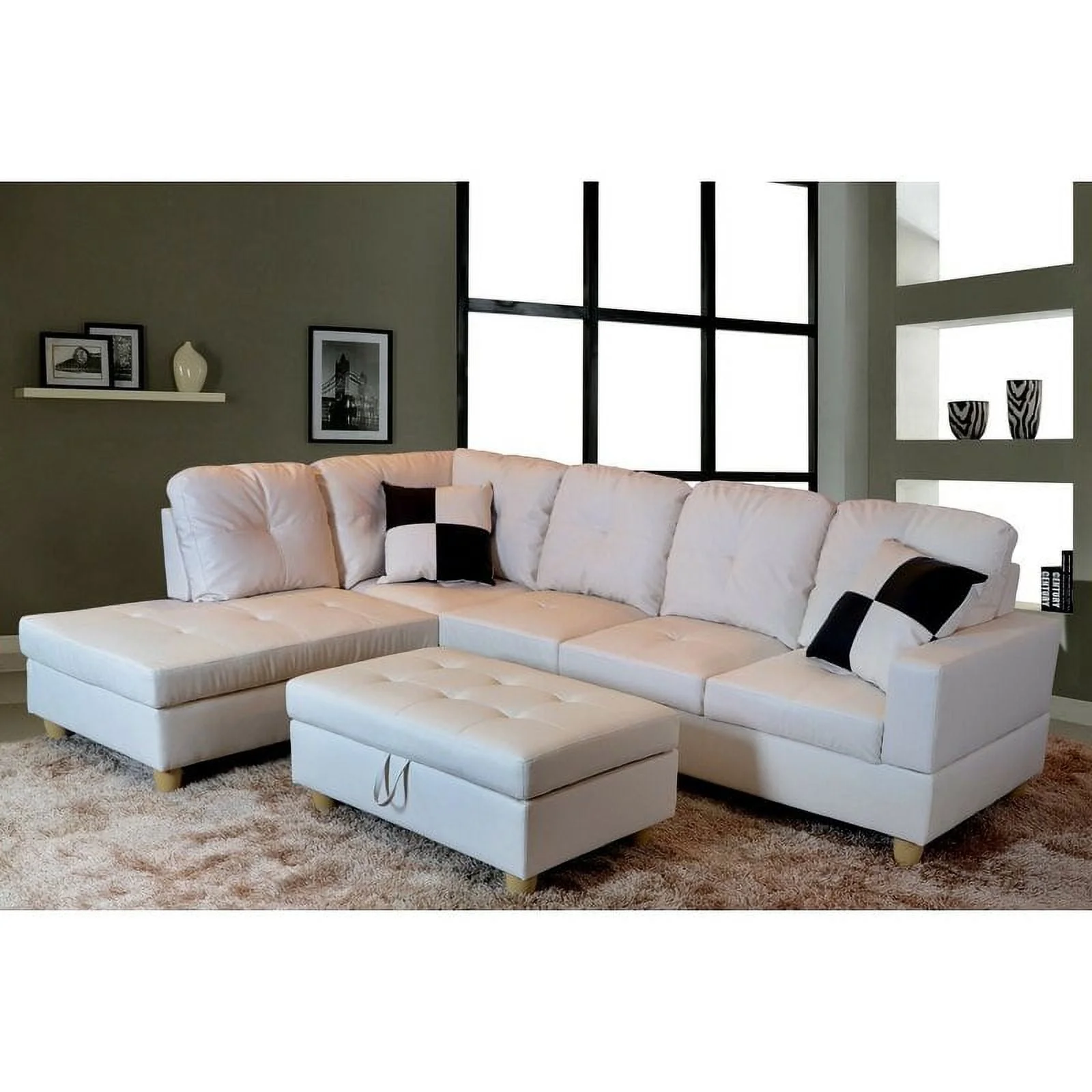 PonLiving Furniture Wellington Living Room Sectional with Ottoman Wellington Living Room Sectional with Ottoman