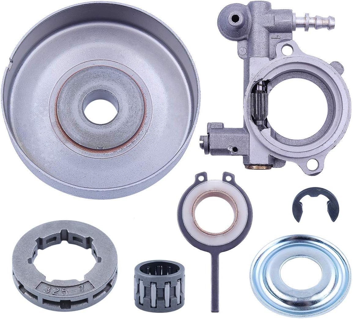 Adefol Cylinder Head Engine Motorcycle Parts Oil Pump Sprocket Clutch Drum Rim Kit for Stihl 026 MS260 Chainsaw Replace Parts .325-7T 19mm Worm Gear