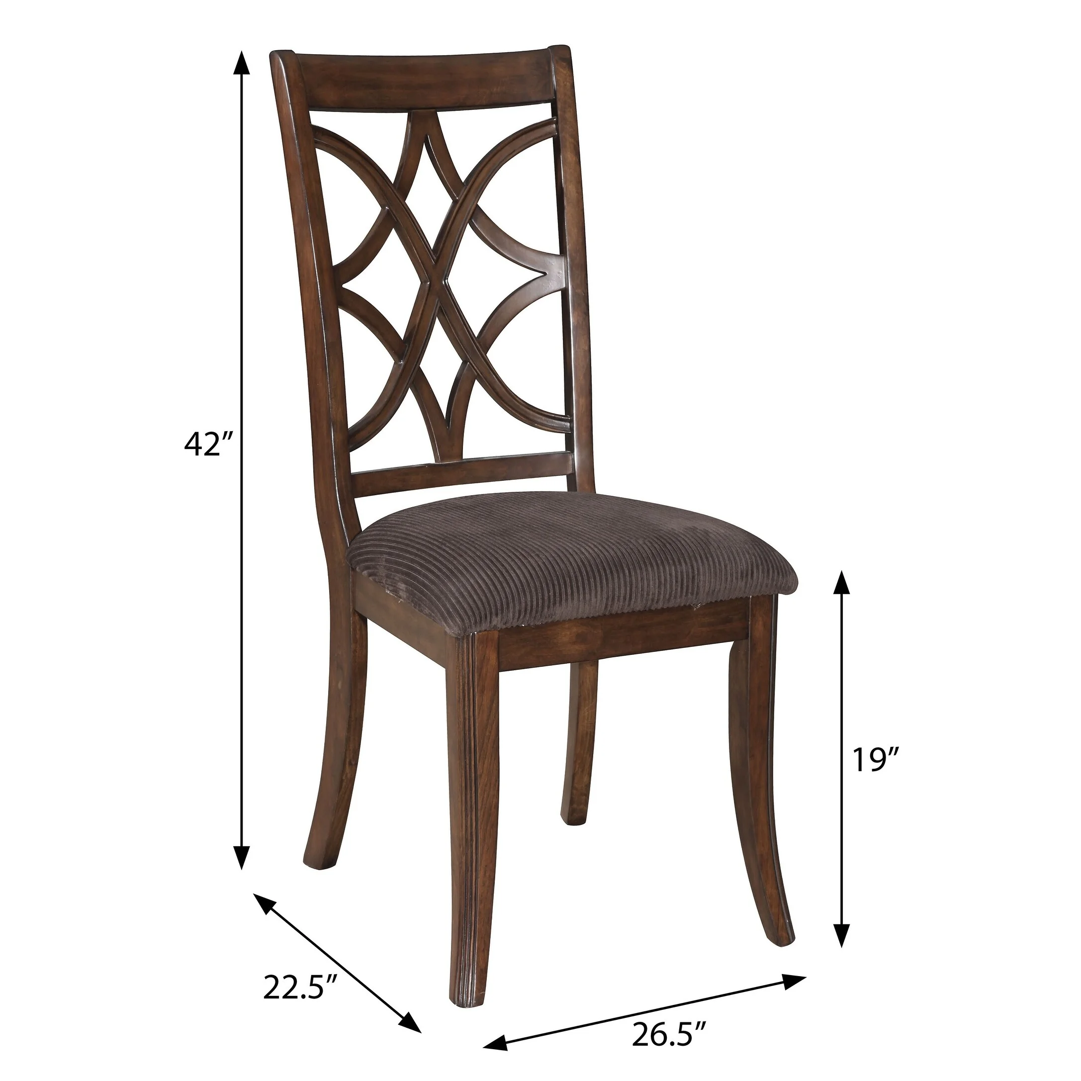 Carpenter Brown and Dark Walnut Cross Back Side Chairs (Set of 2)