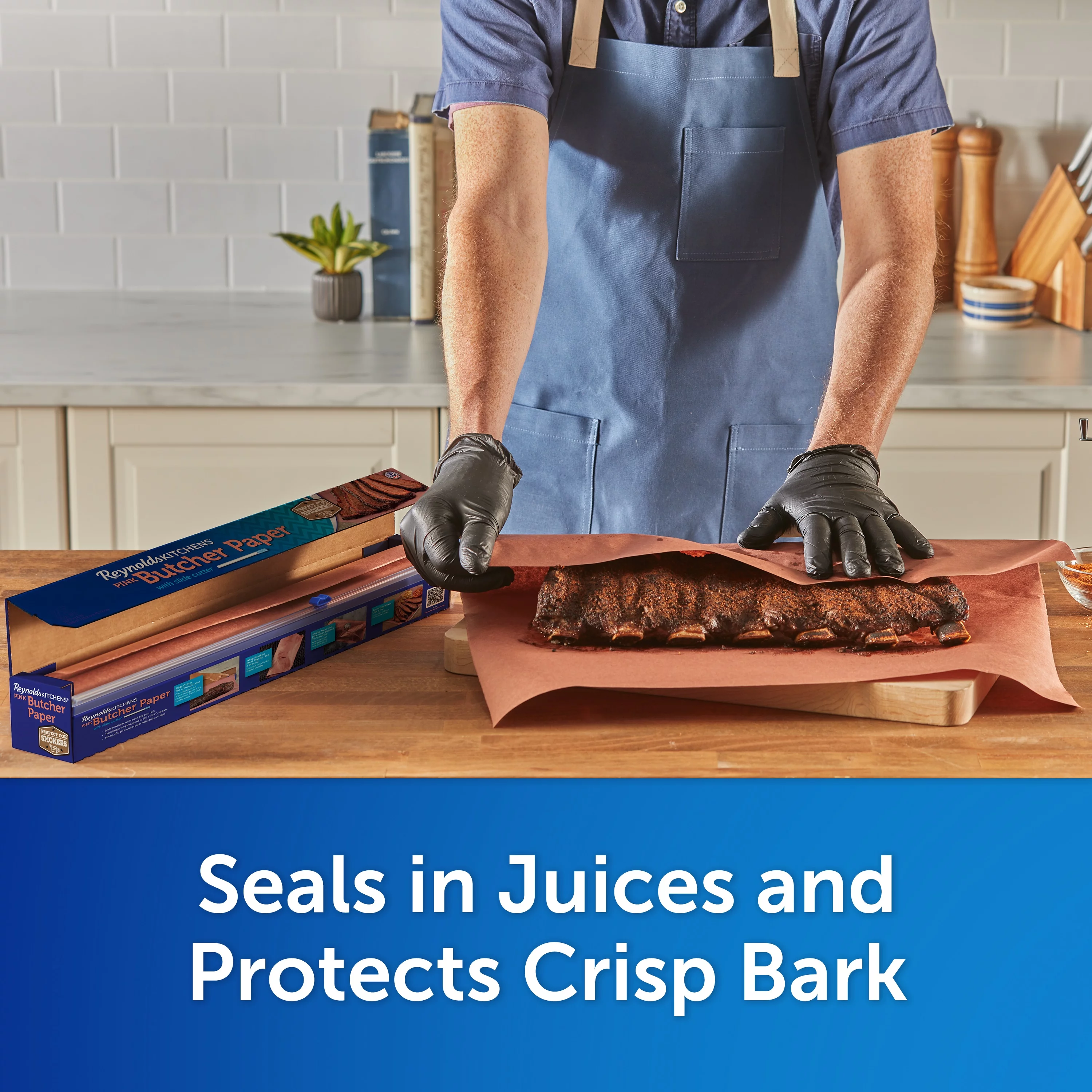 Reynolds Kitchens Pink Butcher Paper Wrap with Slide Cutter, 225 Square Feet