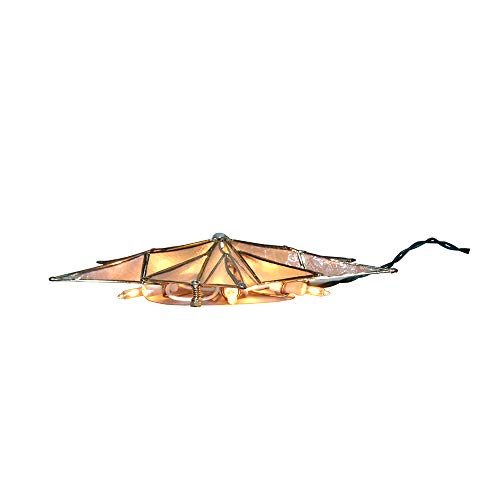 Kurt Adler 10-Light 12-Point Capiz Star and Center Gem Treetop
