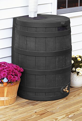 Rain Wizard 50 Gallon Rain Barrel with Diverter Kit - Black