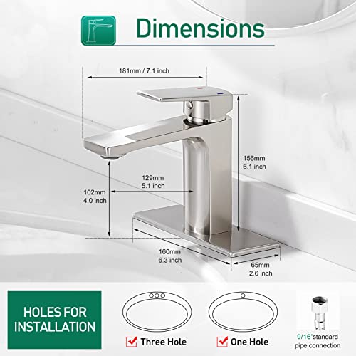 VOTON Vessel Sink Faucet Matte Black Tall Bathroom Faucet Single Handle Vanity Bathroom Sink Faucet 1 Hole Basin Mixer Tap with Water Supply Hose and Pop Up Sink Drain