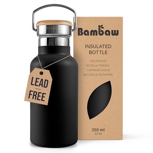 Bambaw 32 oz Water Bottle | Insulated Water Bottles | Water Bottle Stainless Steel | Insulated Travel Water Bottle | Insulated Water Bottle | Stainless Steel Water Bottles | 1 Liter Water Bottles