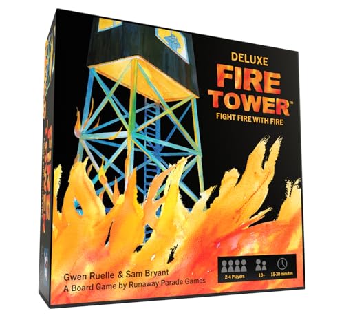 Runaway Parade Games Fire Tower Board Game Deluxe Edition- Fight Fire with Fire in This Fast-paced, Competitive Strategy Game | Easy to Learn | 10+ | 15-30 min