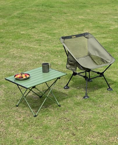 iClimb Ultralight Compact Camping Folding Table with Carry Bag (Blue - S)