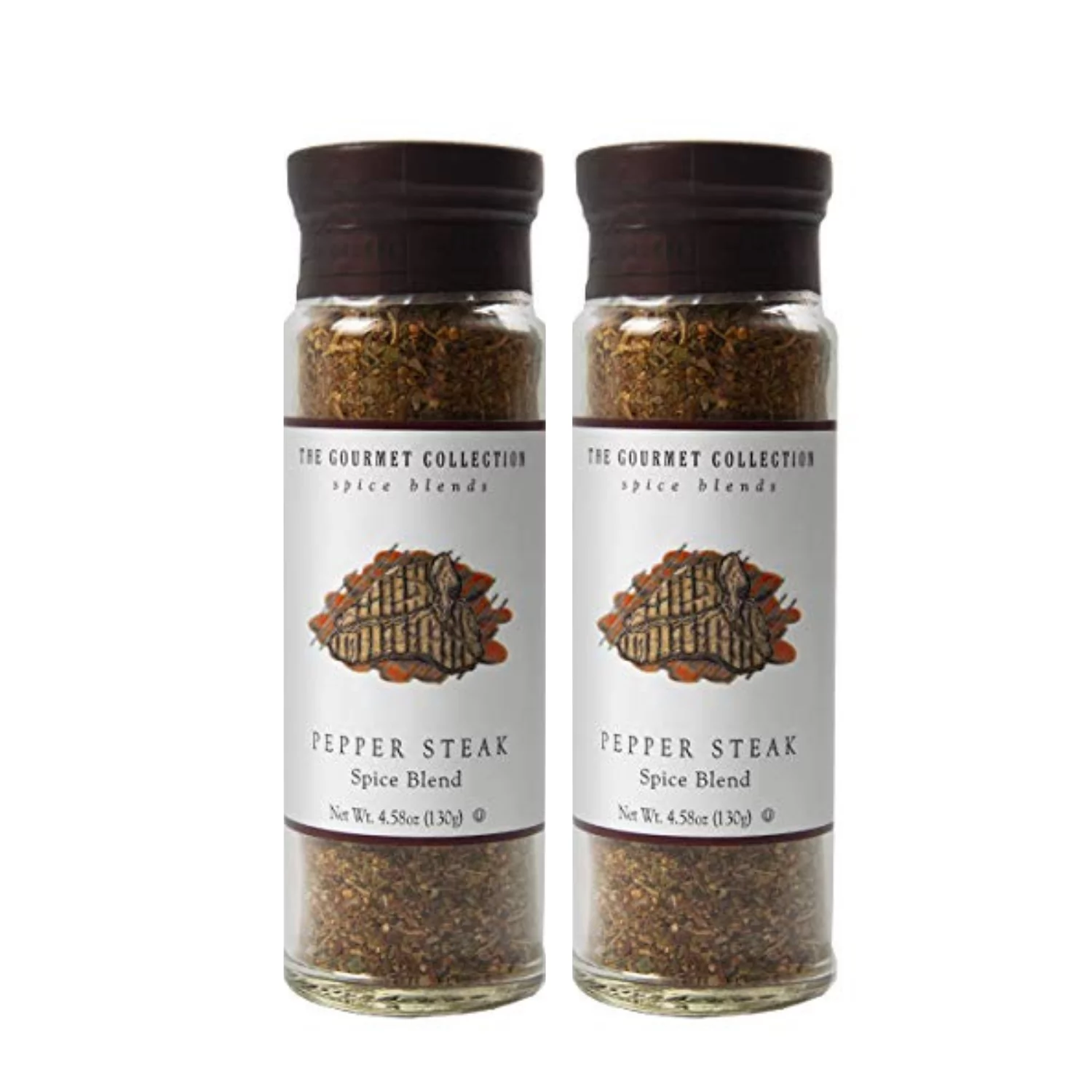 The Gourmet Collection Pepper Steak Seasoning - Grill Rub 130g Pack of 2