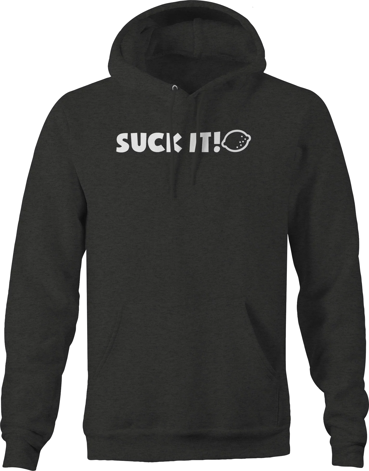 Suck it! Lemon Funny Drinking Bitter Citrus Hoodie for Big Men 3XL Dark Gray