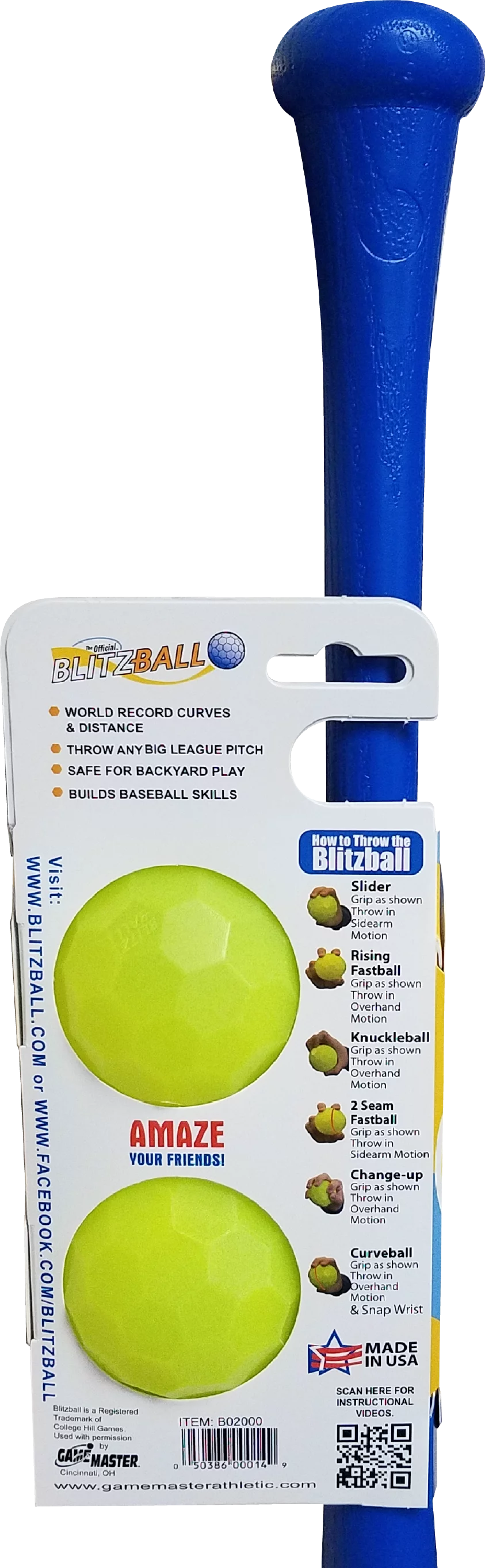 Blitzball Plastic Bat and Two Ball Combo