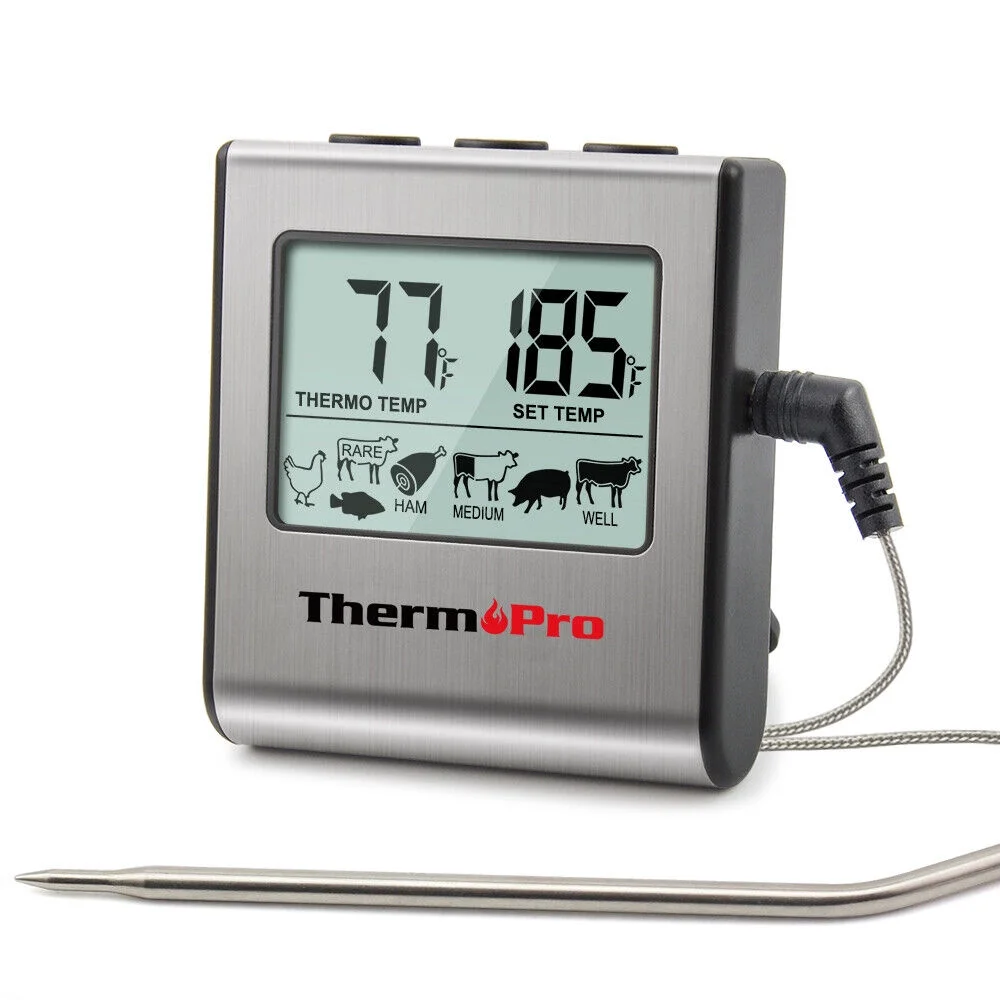 Digital Cooking Meat Thermometer & Clock Timer Food Steak Oven Smoker BBQ Grill, ThermoPro