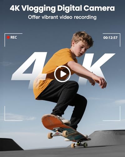 4K Digital Camera for Photography, WiFi 64MP 180° Flip Screen 3