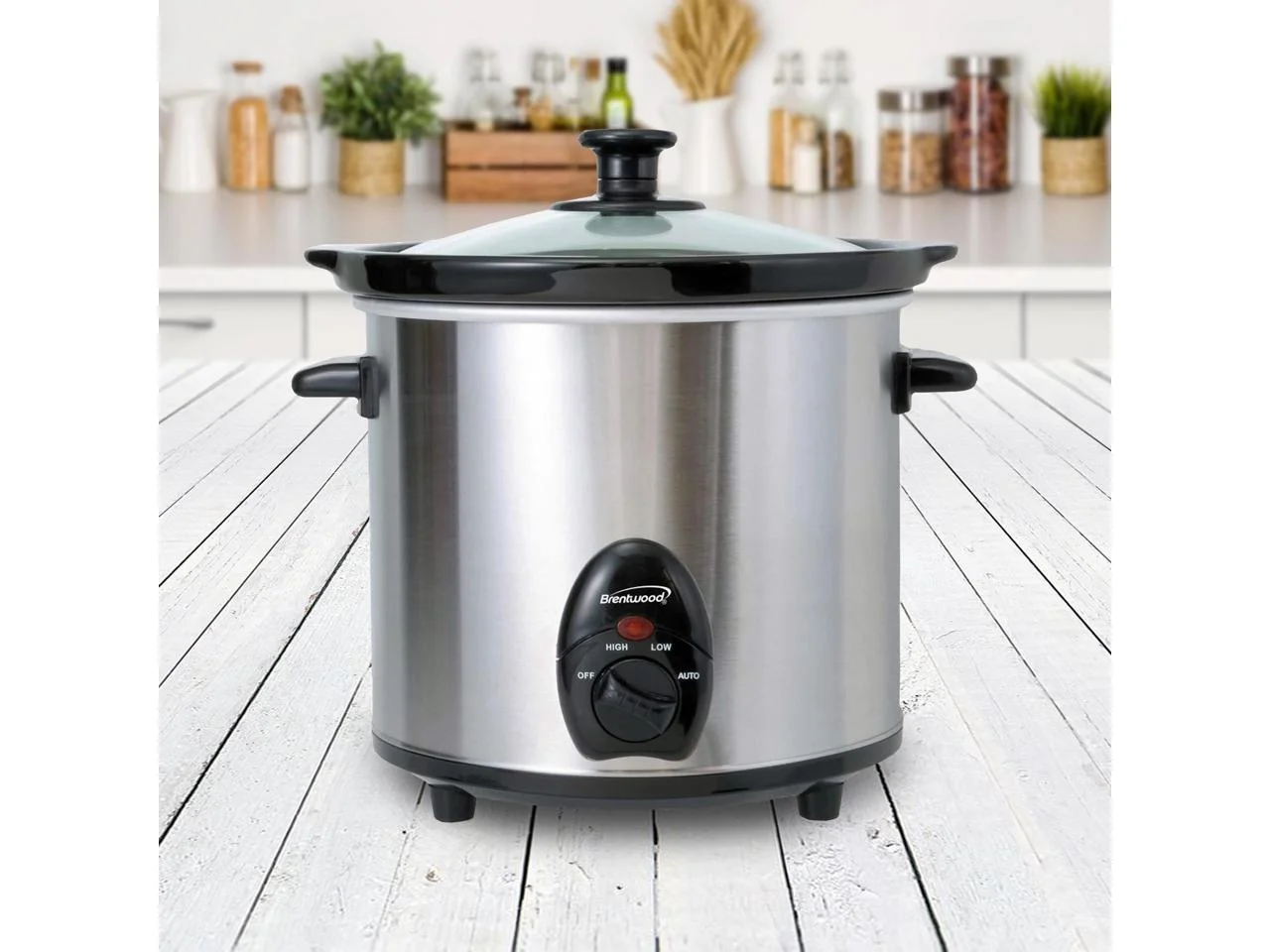 Brentwood SC-130S 3-Qt. 170-Watt Stainless Steel Slow Cooker (Metallic)