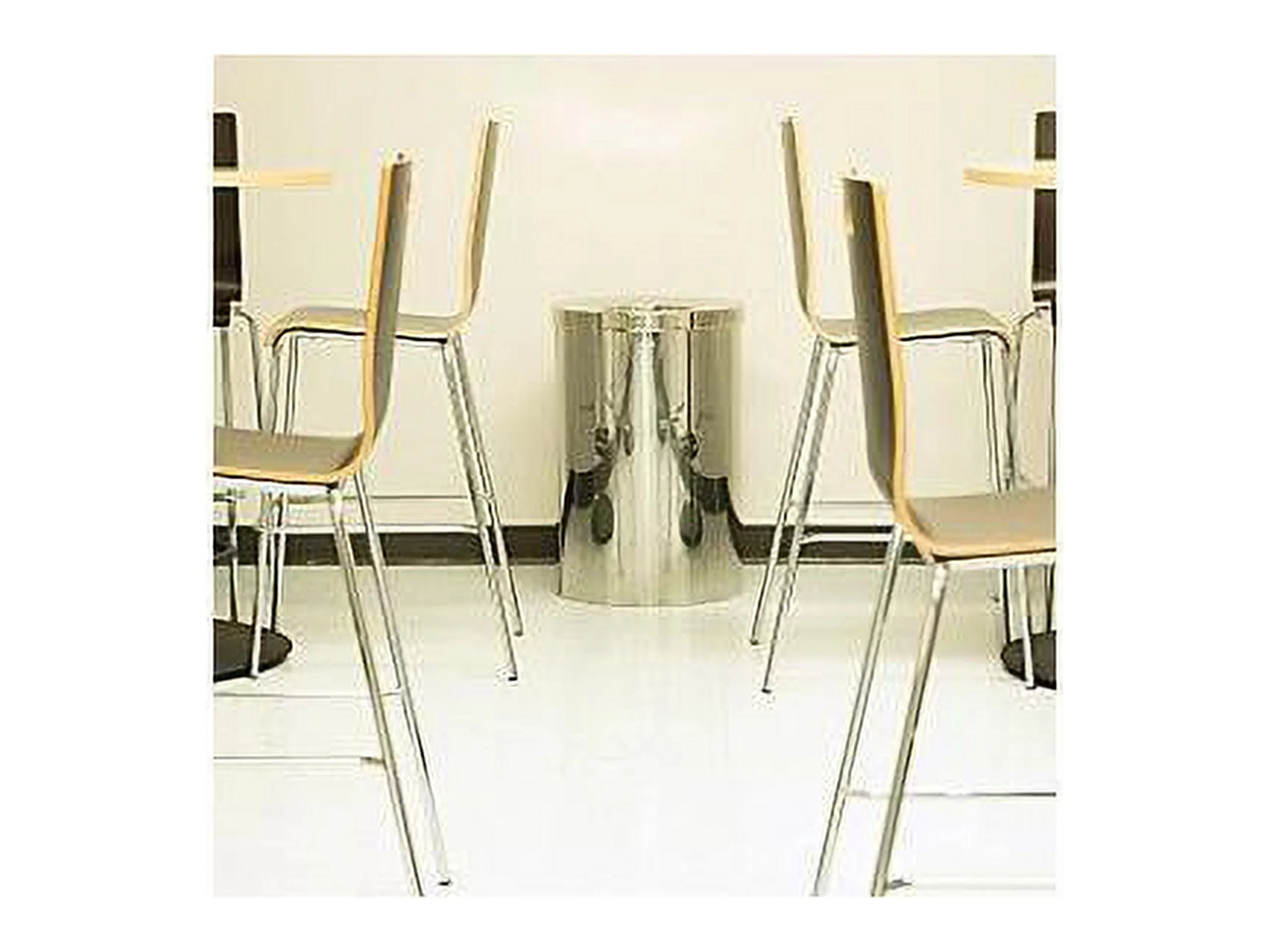 Genuine Joe Wast Receptacle Open-Mouth 30 Gal. Stainless Steel 58895