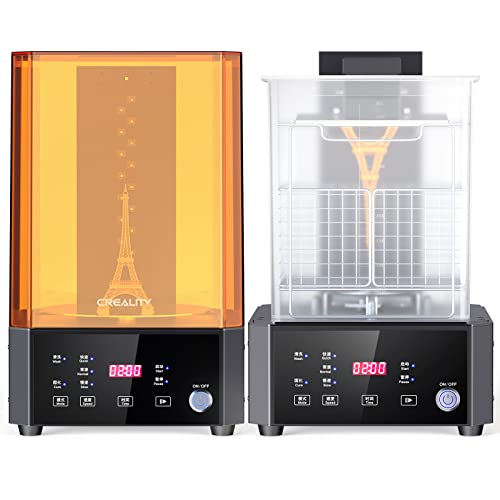 Creality Wash and Cure Station UW-01 2 in 1 Machine Resin 3D Printer UV Curing Rotary Box Bucket for LCD/DLP/SLA Washing Size 7.48x6.06x7.87 inches