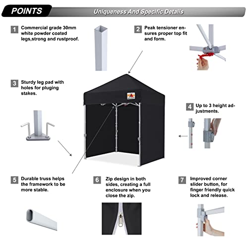 ABCCANOPY Easy Pop Up Canopy Tent with Sidewalls 10x10 Commercial -Series, White
